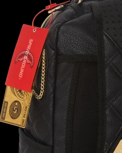 NOIR QUILT GOLD CHAIN SHARK BACKPACK (DLXV)><noscript><img width=