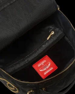 NOIR QUILT GOLD CHAIN SHARK BACKPACK (DLXV)><noscript><img width=