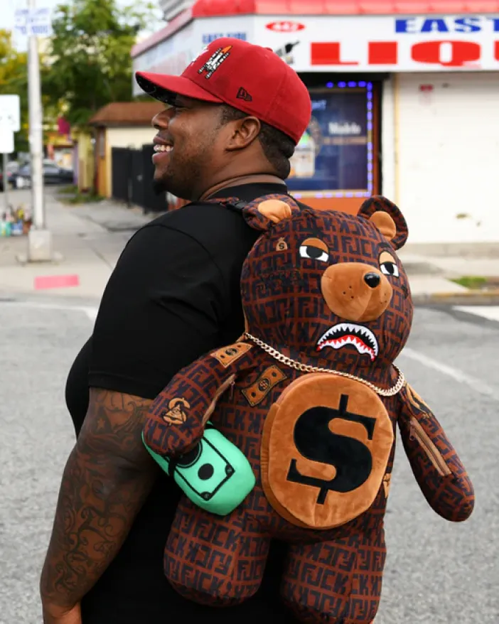 OFFENDED MONEYBEAR TEDDYBEAR BACKPACK>SPRAYGROUND New