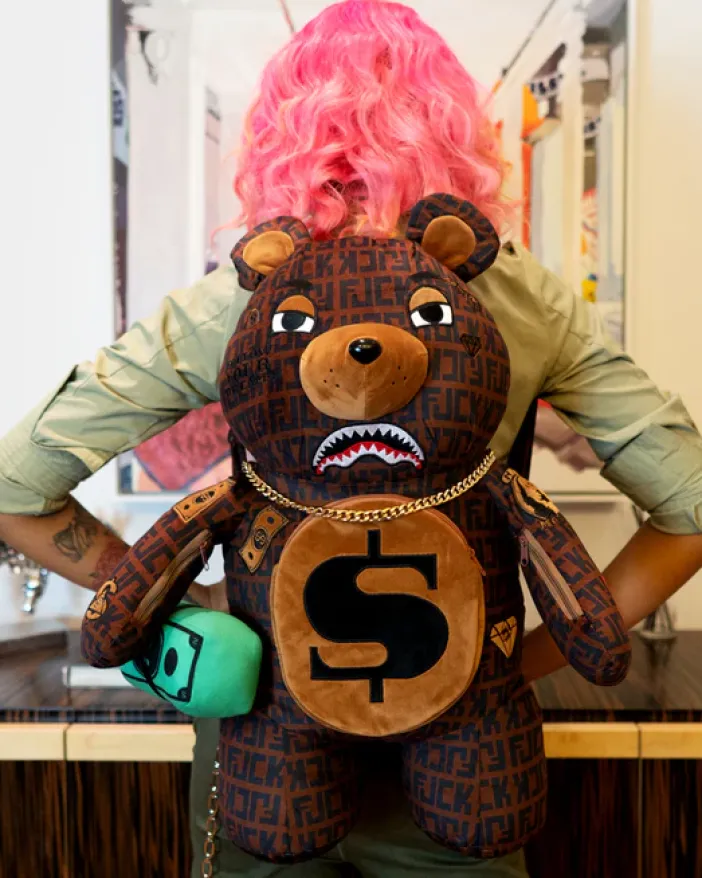 OFFENDED MONEYBEAR TEDDYBEAR BACKPACK>SPRAYGROUND New