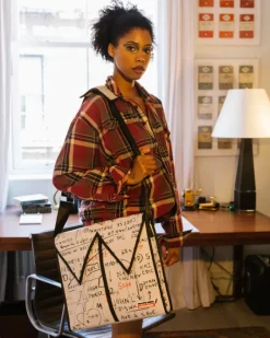 OFFICIAL BASQUIAT UNTITLED (CHEESE POPCORN) 1983 SLING MESSENGER><noscript><img width=