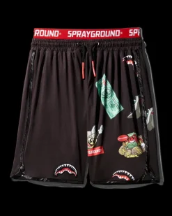 PATCH ALL-IN CORTO SWIM TRUNKS (BLACK)>SPRAYGROUND Sale