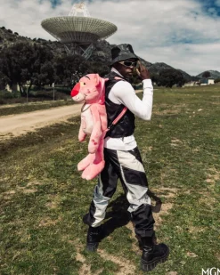 PINK PANTHER UP TO NO GOOD TEDDY BEAR BACKPACK><noscript><img width=