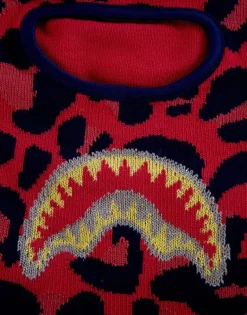 RED LEOPARD GOLD SHARK MOUTH SKI MASK><noscript><img width=
