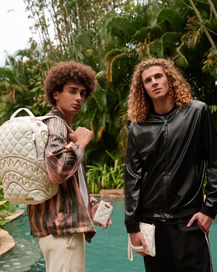 RIVIERA LE BLANC GOLD CHAIN SHARK BACKPACK (DLXV)>SPRAYGROUND