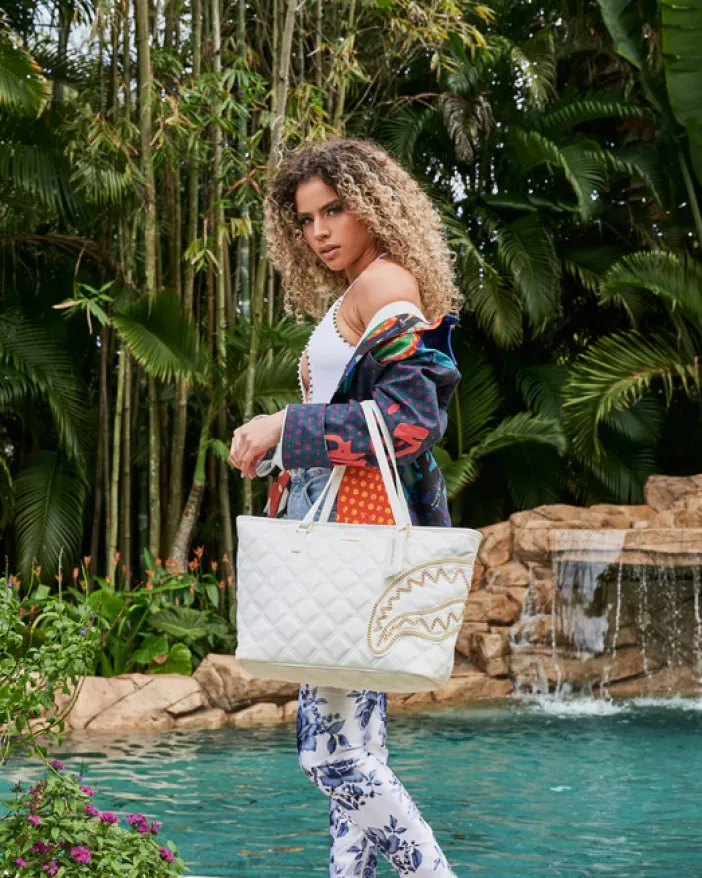 RIVIERA LE BLANC GOLD CHAIN SHARK TOTE>SPRAYGROUND Discount