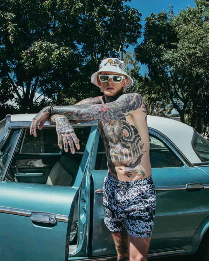 SCRIBBLE SHARK SHOTO SWIM TRUNKS>SPRAYGROUND Online