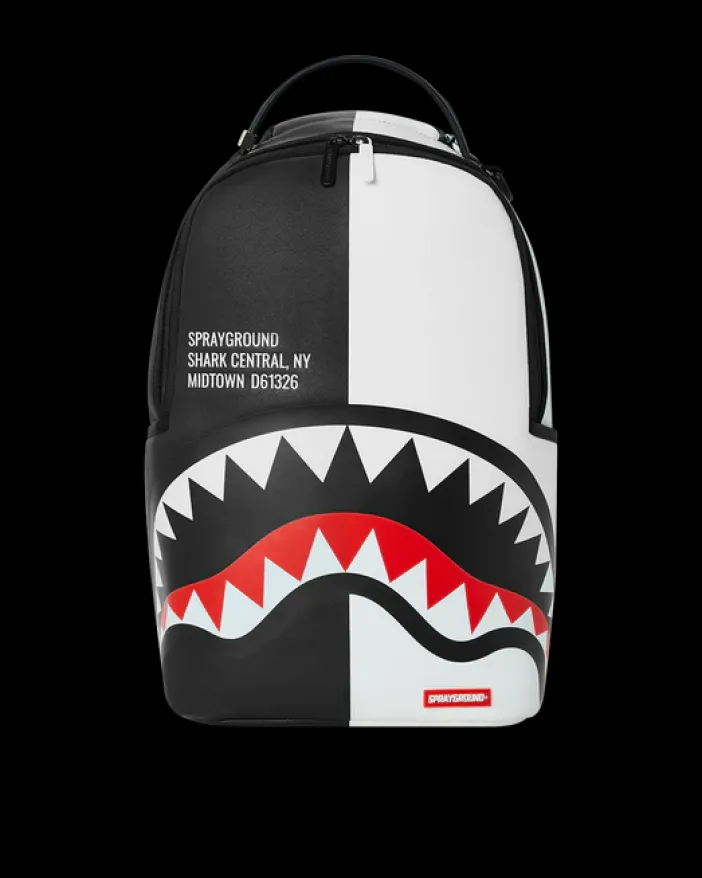 SHARK CENTRAL SPLIT BACKPACK BLK/WHT (DLXV)>SPRAYGROUND Online