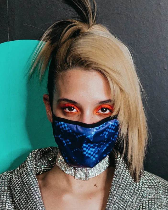 SHARK CHECK (BLUE) FACE MASK>SPRAYGROUND Best