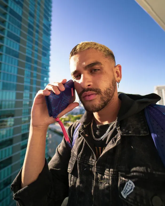 SHARK CHECK (BLUE) WALLET>SPRAYGROUND Outlet