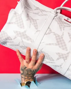 SHARK CHECK (WHITE) DUFFLE>SPRAYGROUND Hot