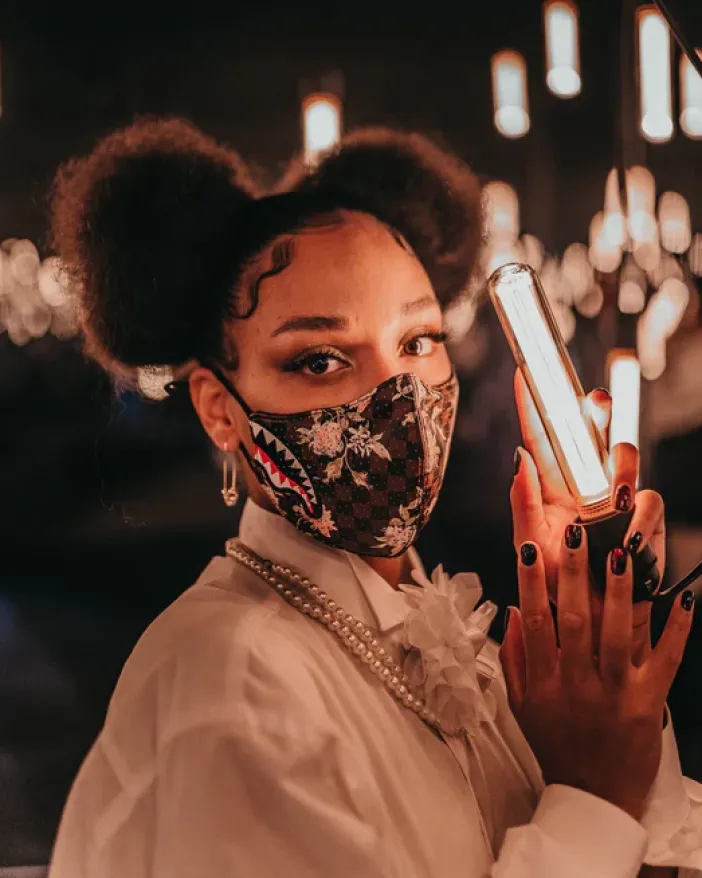 SHARKFLOWER VEGAN LEATHER FACE MASK>SPRAYGROUND New