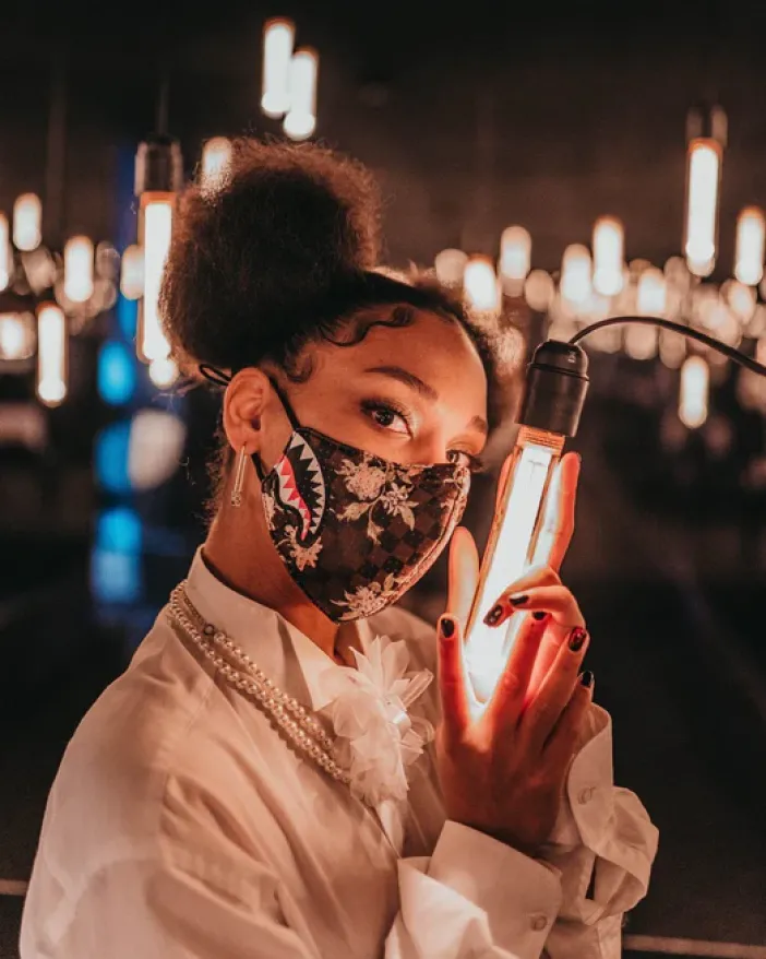 SHARKFLOWER VEGAN LEATHER FACE MASK>SPRAYGROUND New