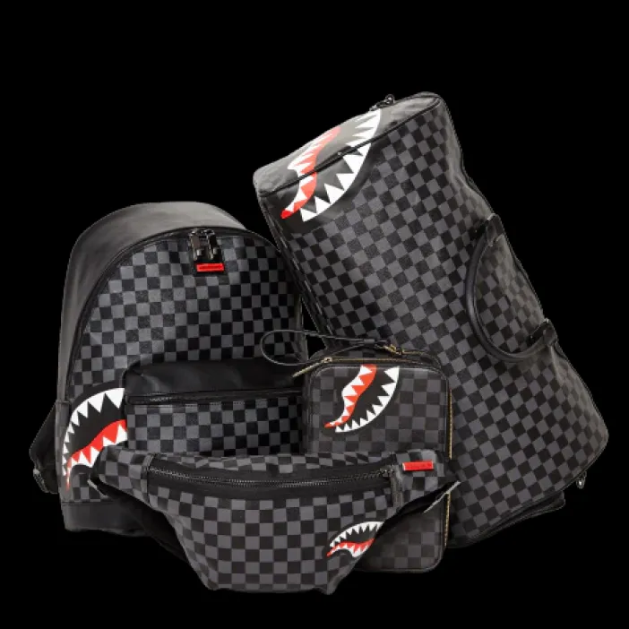 SHARKS IN PARIS (BLACK CHECKERED EDITION) CROSSBODY>SPRAYGROUND
