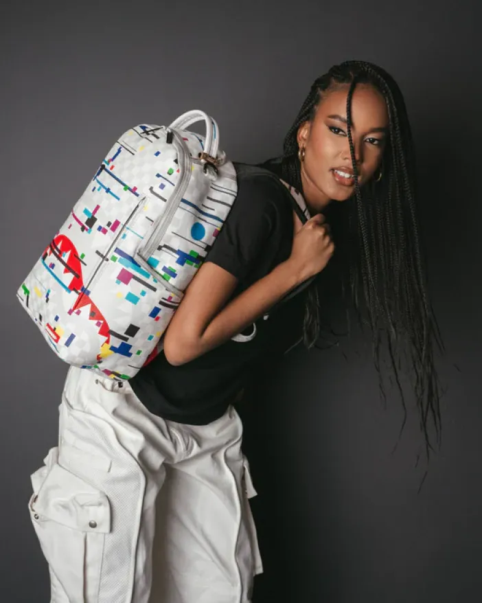 SHARKS IN PARIS GLITCH RIDER BACKPACK (DLXV)>SPRAYGROUND