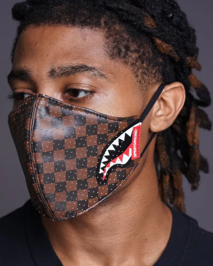 SHARKS IN PARIS VEGAN LEATHER FACE MASK>SPRAYGROUND New