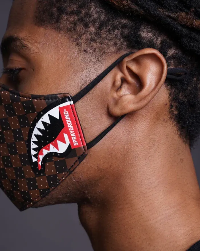 SHARKS IN PARIS VEGAN LEATHER FACE MASK>SPRAYGROUND New