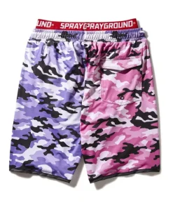 SPLIT CAMO CORTO SWIM TRUNKS><noscript><img width=