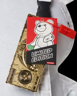 SPLIT THE CHECK (PEARL) MONEYBEAR TEDDYBEAR BACKPACK><noscript><img width=