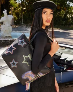 STAR RACER A.I.7 SANDFLOWER COLLAB BEADED TOTE><noscript><img width=