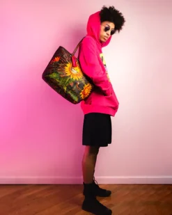 SUNFLOWER GRIN RON ENGLISH COLLAB TOTE><noscript><img width=