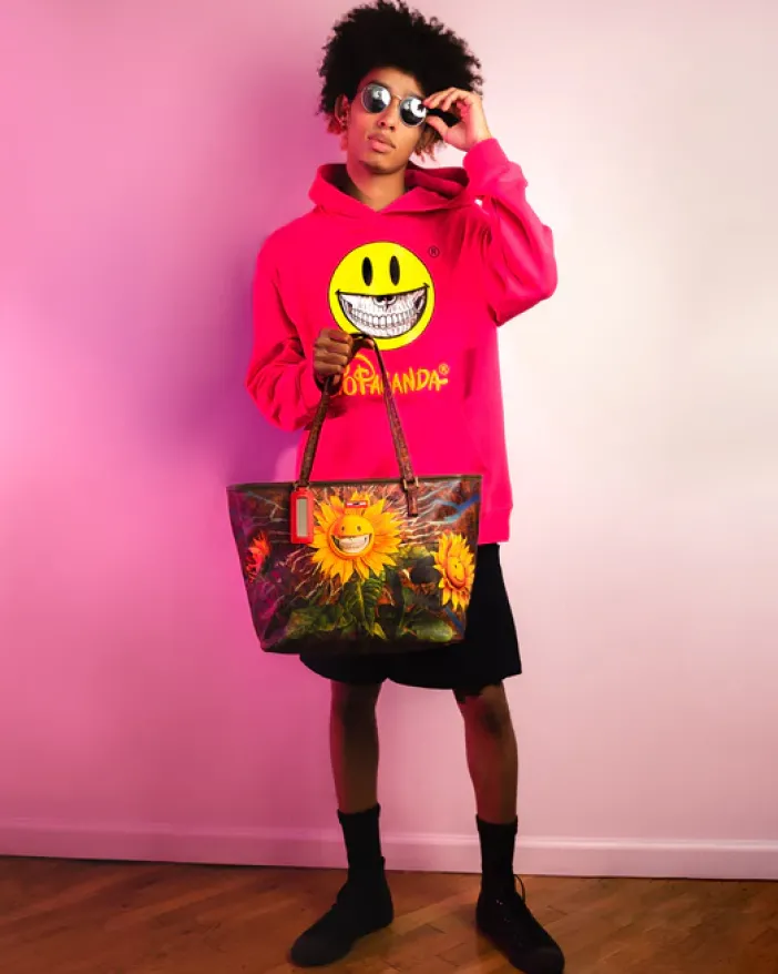 SUNFLOWER GRIN RON ENGLISH COLLAB TOTE>SPRAYGROUND New