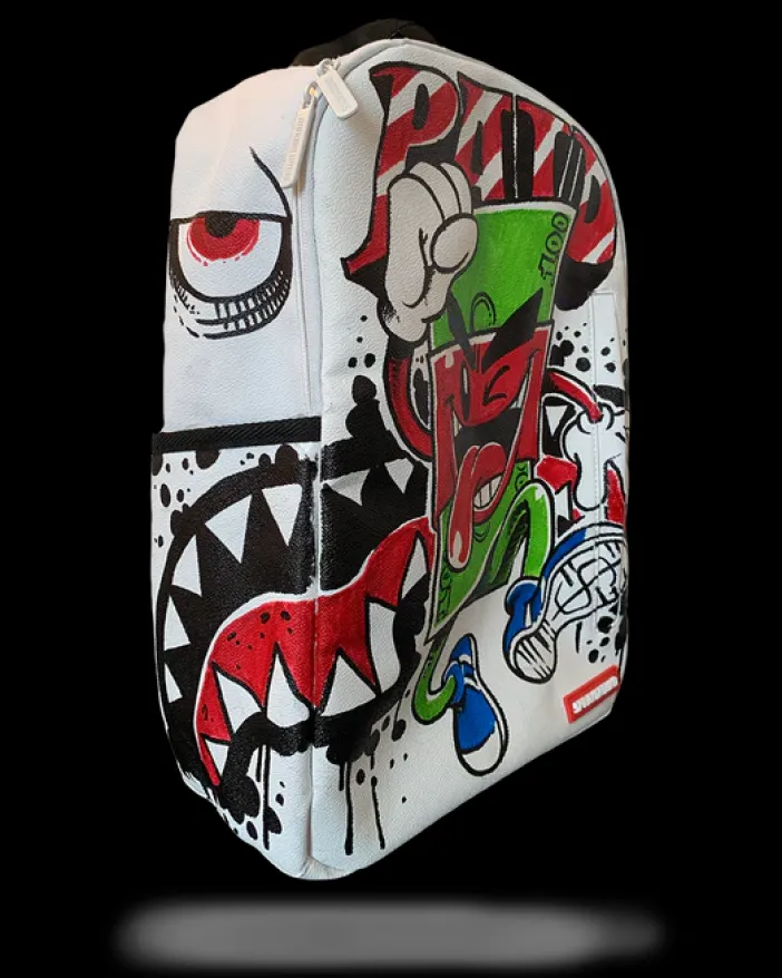 THE DIY WHITE BACKPACK (VEGAN LEATHER u0026 INNER MONEY LINING) u0026 MARKERS INCLUDED>SPRAYGROUND Online
