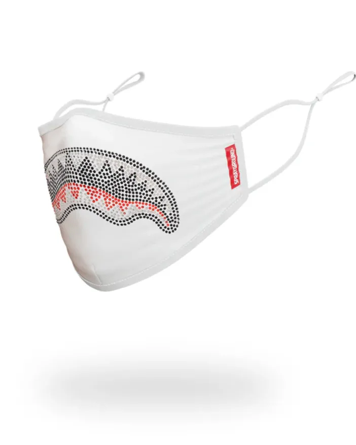 TRINITY DIAMOND SHARK (WHT) POLYESTER FACE MASK>SPRAYGROUND Best