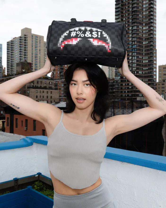 'WHAT THE BEEP' SHARK MINI DUFFLE>SPRAYGROUND Clearance