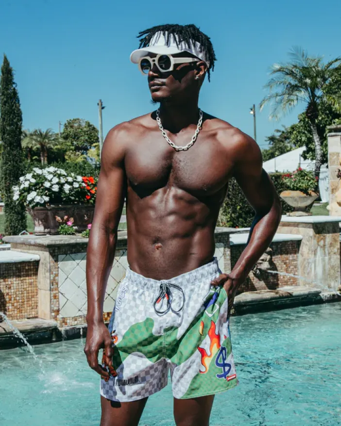 WTF ART SHOTO SWIM TRUNKS>SPRAYGROUND Clearance