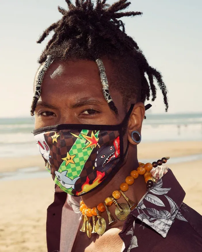 WTF THUNDER SHARK FACE MASK>SPRAYGROUND Discount