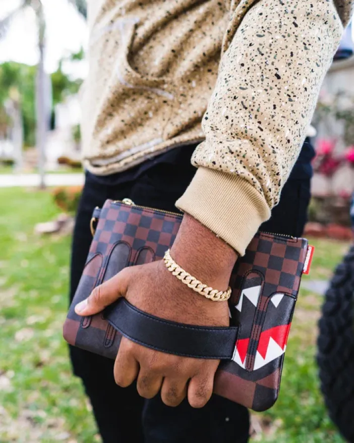 XTC SHARKS IN PARIS CROSSOVER CLUTCH>SPRAYGROUND Clearance