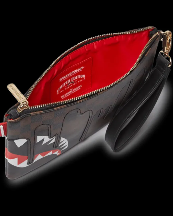 XTC SHARKS IN PARIS CROSSOVER CLUTCH>SPRAYGROUND Clearance