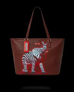 ZEBRA ELEPHANT RON ENGLISH COLLAB TOTE>SPRAYGROUND Sale
