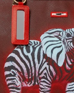 ZEBRA ELEPHANT RON ENGLISH COLLAB TOTE><noscript><img width=